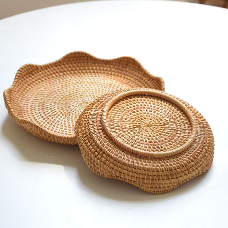 Food Snacks With Fiber - Natural Food Woven Tray Box, Round