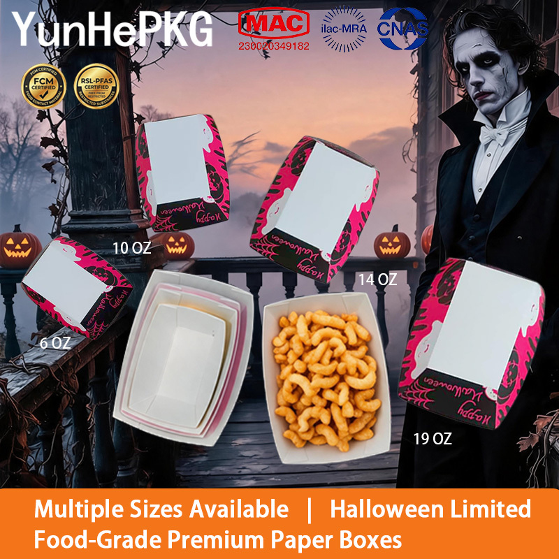 Food Snacks That Are Black - YunHePKG 100PCS Halloween Paper Food Boats