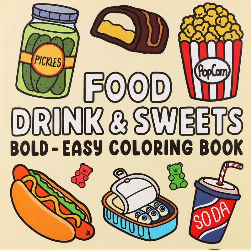 Food And Snacks Coloring Book - Food Drinks and Desserts Coloring Book