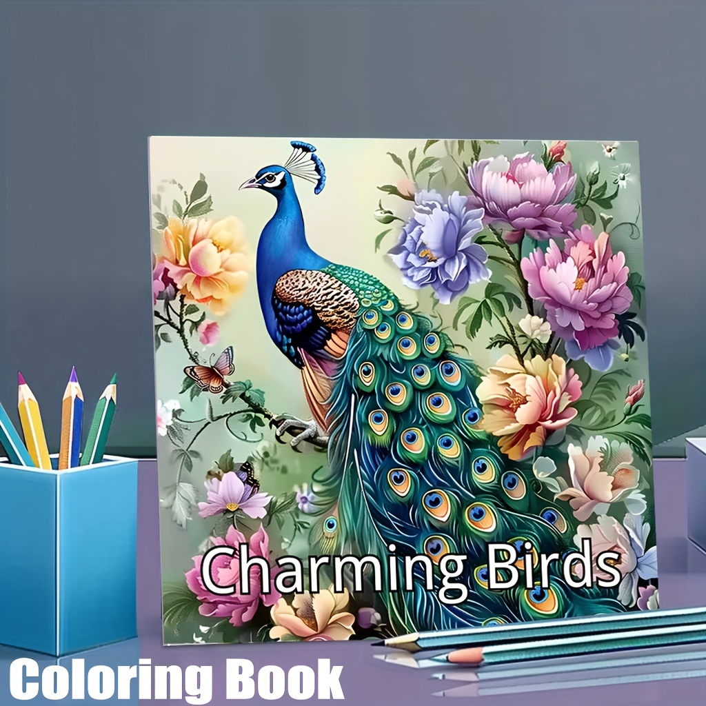 Food And Snacks Coloring Book - 28 Pages Charming Birds World Coloring