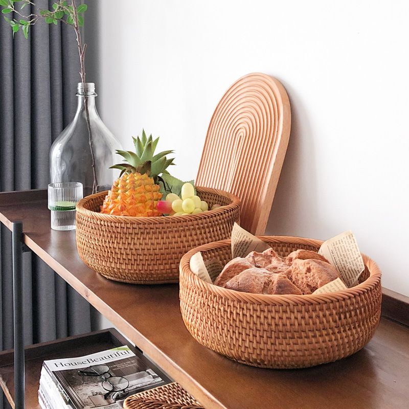 Food Snacks With Fiber - Vietnamese rattan fruit basket living room