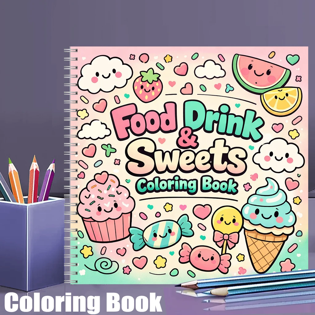 Food And Snacks Coloring Book - Coloring Book FOOD DRINK & SWEET