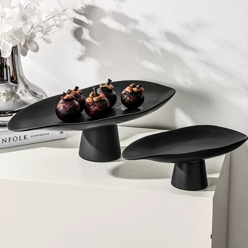 Food Snacks That Are Black - Black and White Resin Storage Tray,