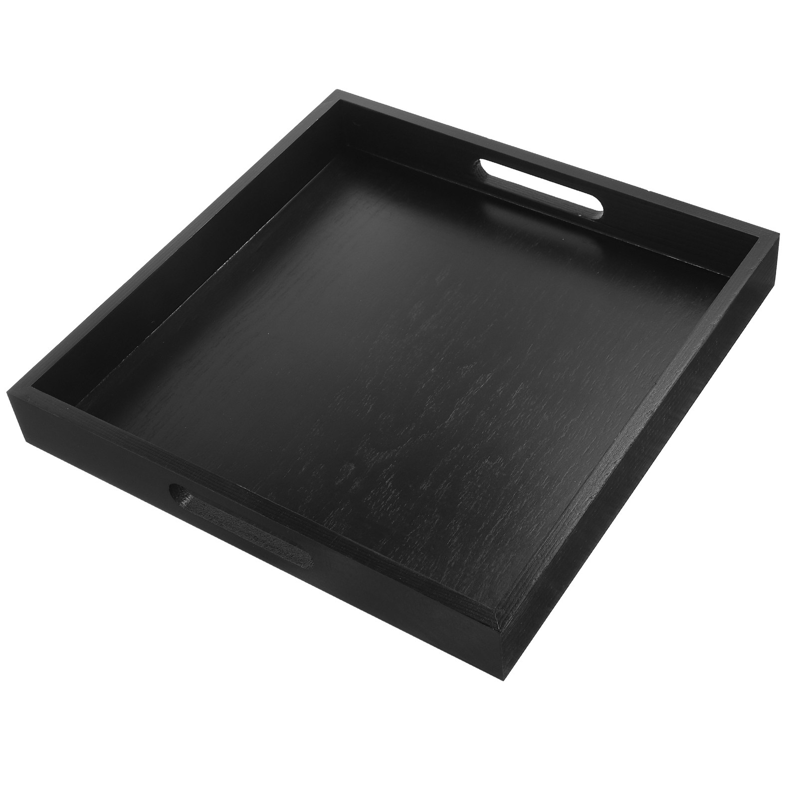 Food Snacks That Are Black - Black Sturdy Wooden Serving Tray Square