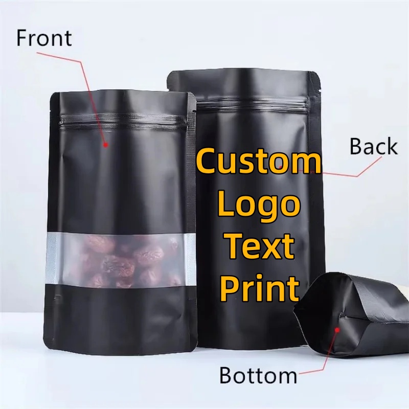 Food Snacks That Are Black - 100PCS Stand-up Matte Black Aluminum Foil