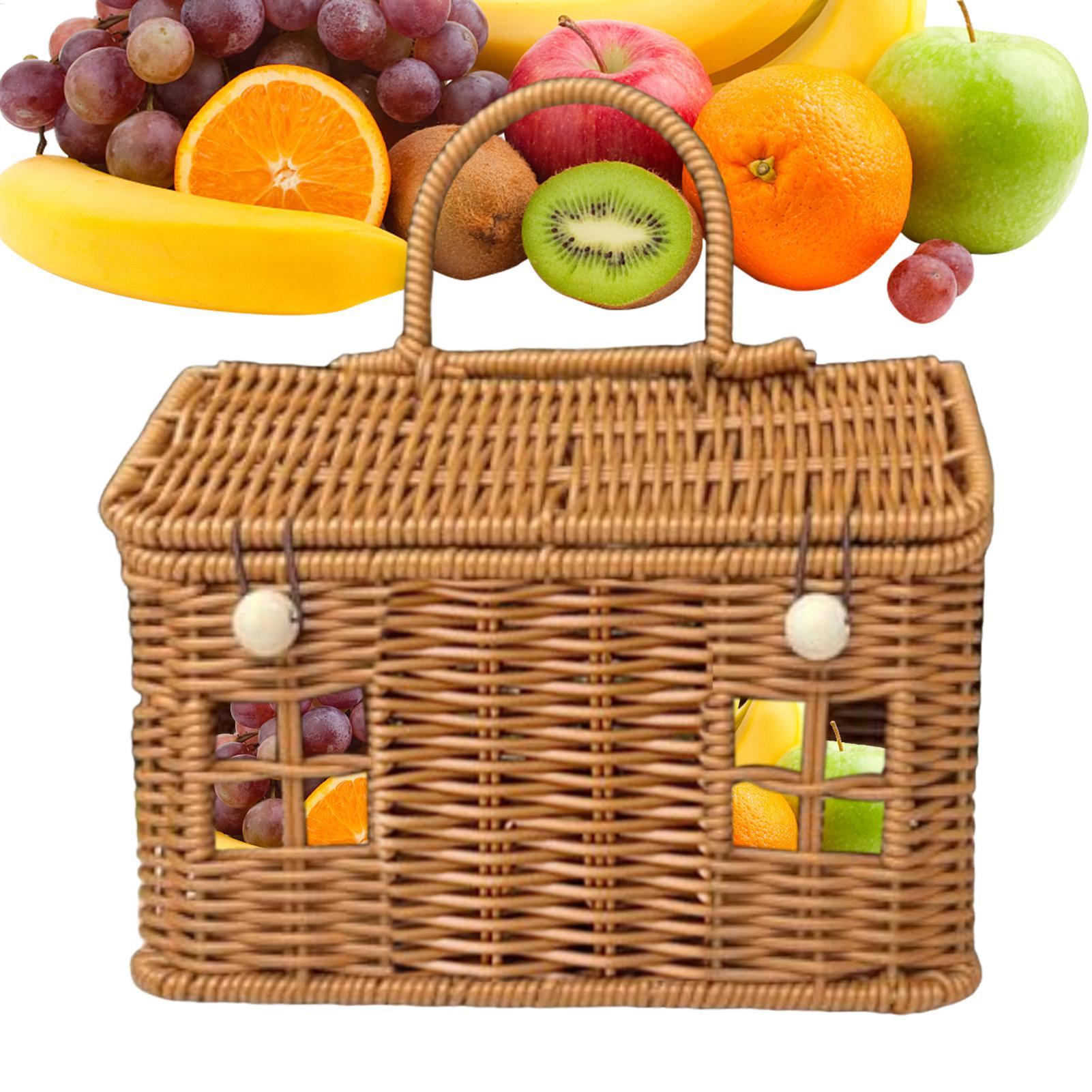 Food Snacks With Fiber - Rattan Basket Vintage House Shape Home