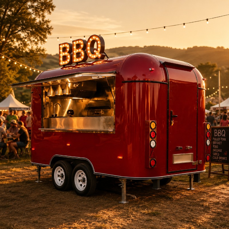 Food Truck With Snacks - Food Truck Trailer Street Catering Customized