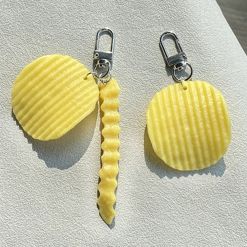 Food Snacks Chips - 3D Delicious Fried Food Keychain Simulated