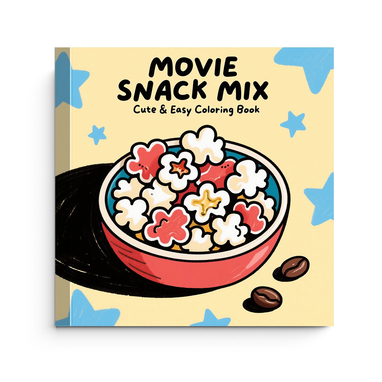 Food And Snacks Coloring Book - Movie Snack Mix Popcorn Bowl Cinema