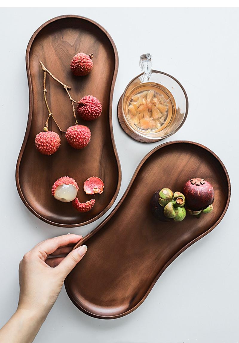 Food Snacks That Are Black - Black Walnut Pure Solid Wood Tray