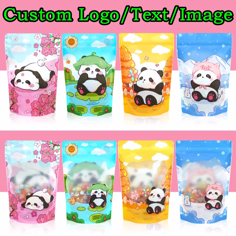 Food Snacks For Christmas - 100PCS Aluminum Foil Stand-up Ziplock Window