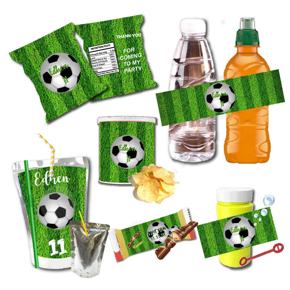 Food Snacks Packaging - Custom Football Birthday Water Bottle Label