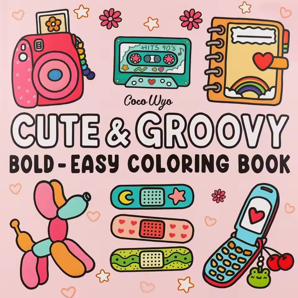 Cute Groovy Coloring Book Hall - Food And Snacks Coloring Book recension och pris