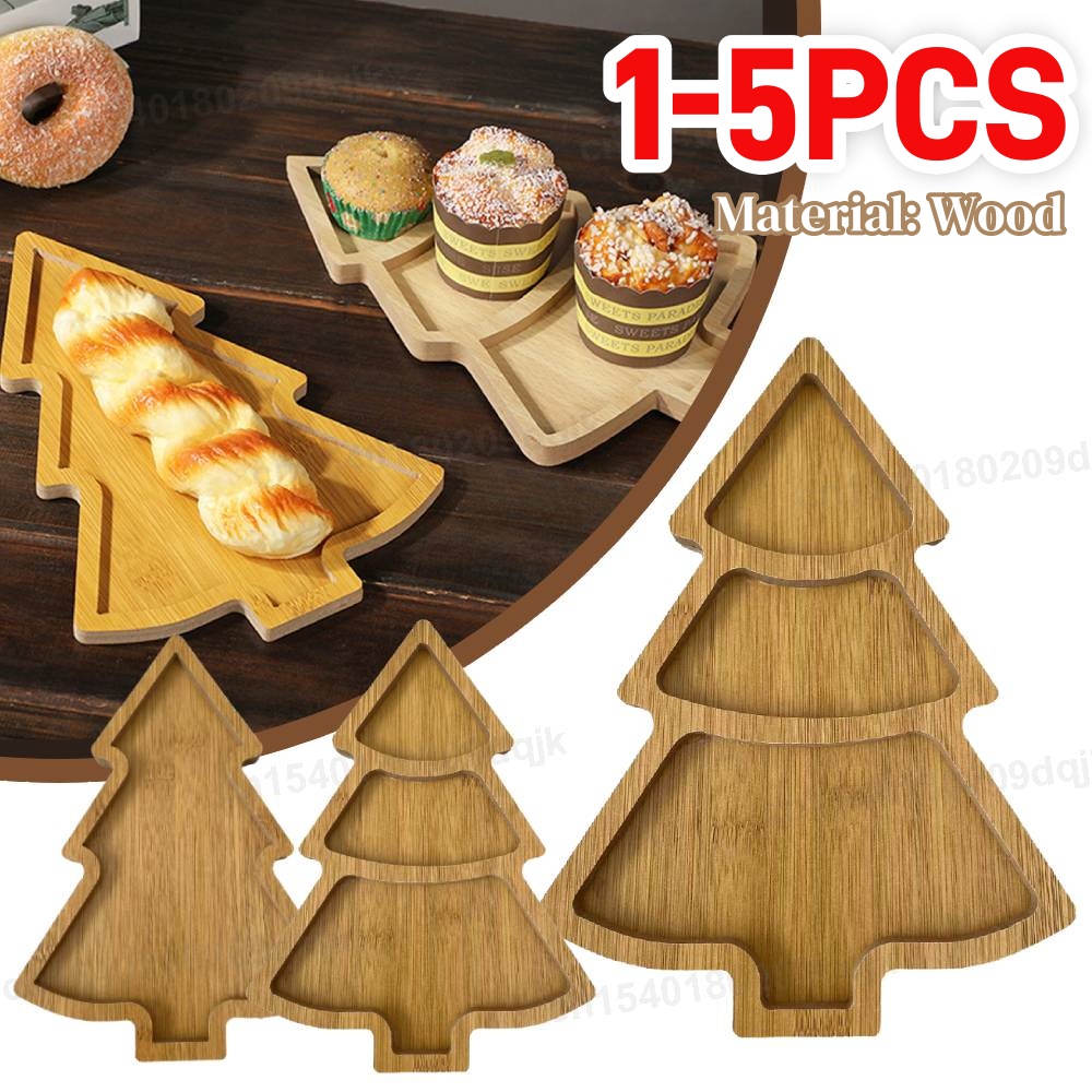 Wooden Christmas Tree Plate Tr - Food Snacks For Christmas recension och pris