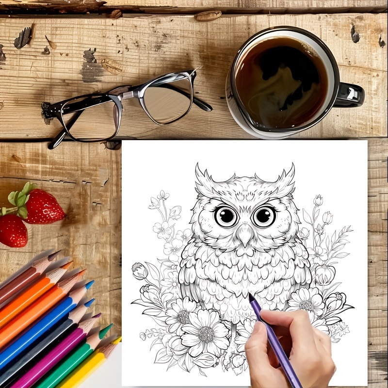 28 Pages Charming Birds World  - Food And Snacks Coloring Book recension och pris