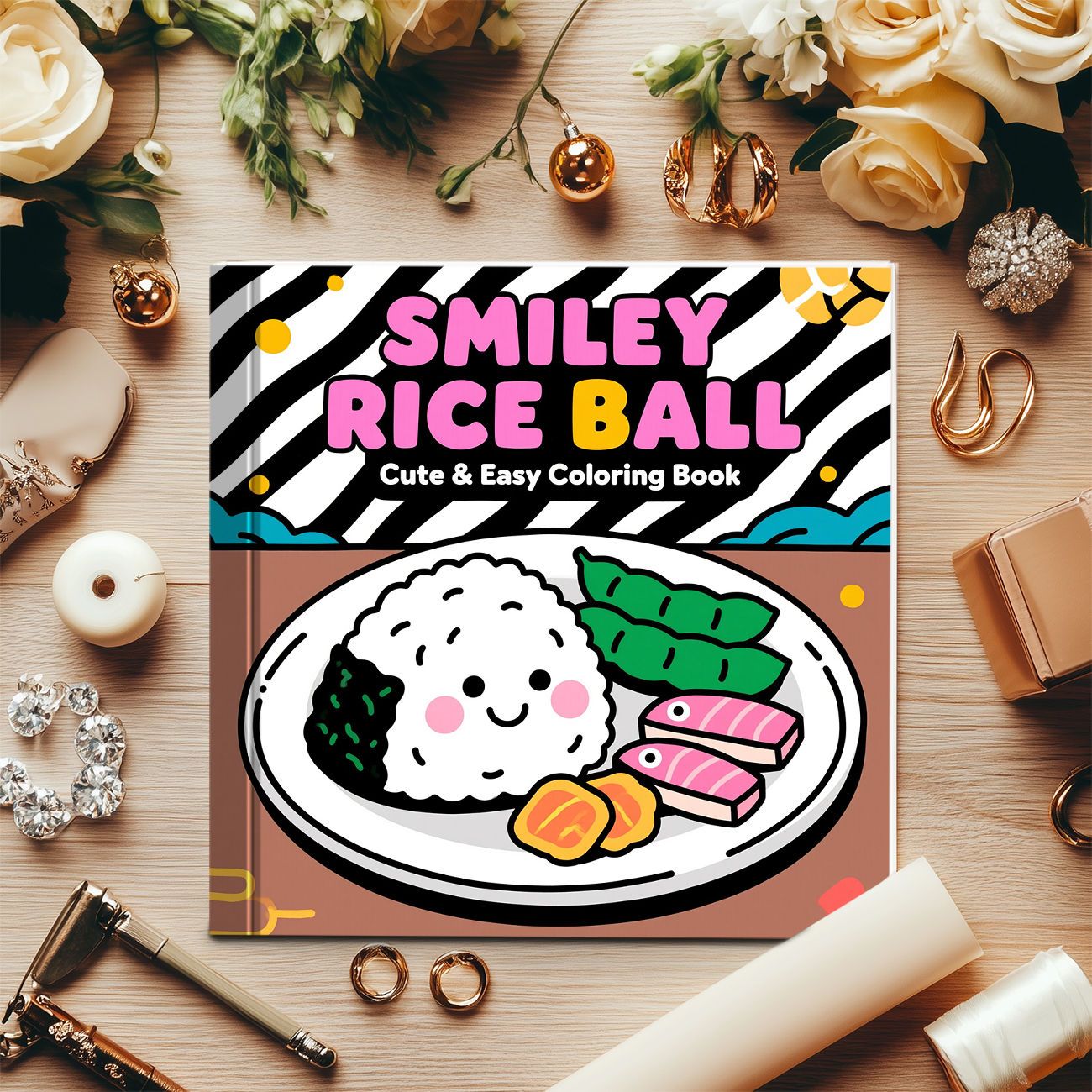 Smiley Rice Ball Coloring Book - Food And Snacks Coloring Book recension och pris