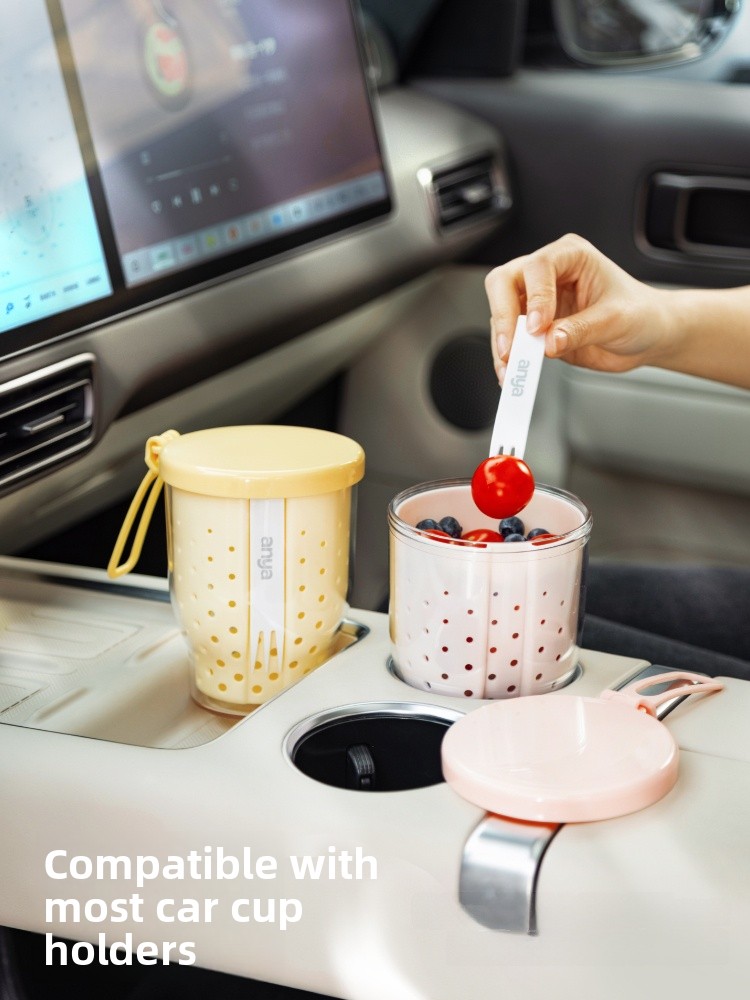 Portable Fruit Cup with Fork f - Food Snacks Online recension och pris