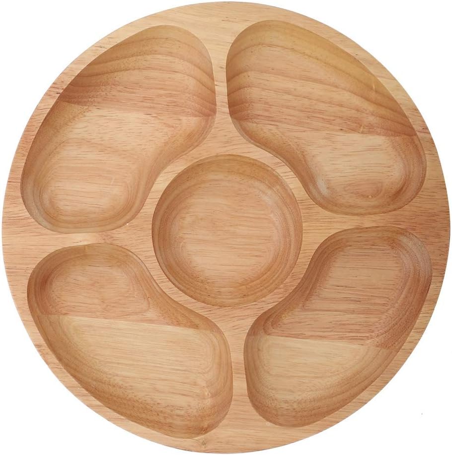 5 Sectional Tray, Wooden Divid - Food Snacks Chips recension och pris