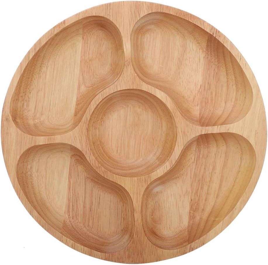 5 Sectional Tray, Wooden Divid - Food Snacks Chips recension och pris