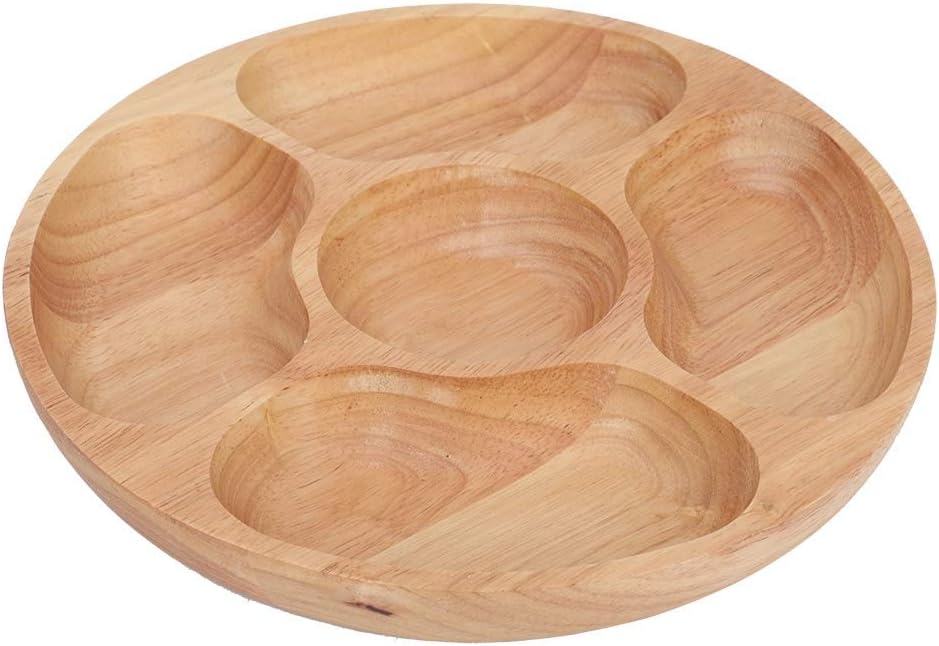 5 Sectional Tray, Wooden Divid - Food Snacks Chips recension och pris