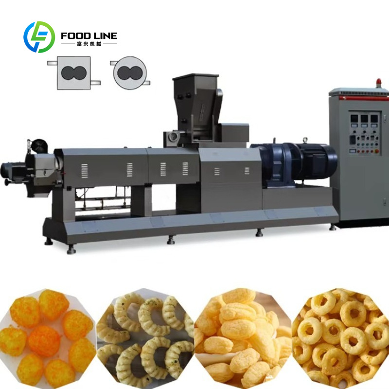 Customized Double Screw Extrud - Food Snacks Making Machine recension och pris
