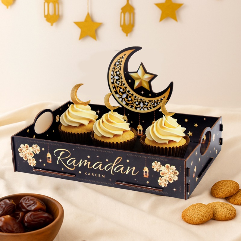 1pcs Star Moon Wooden Tray Ram - Food Snacks Drinks recension och pris