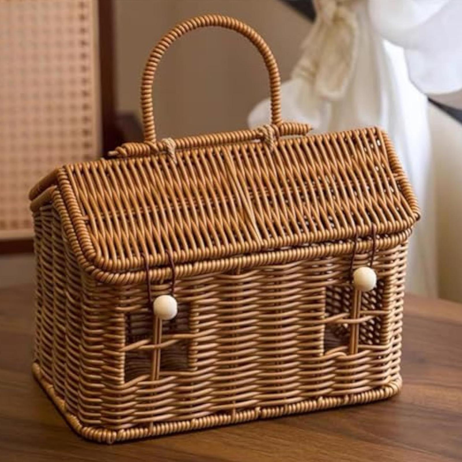 Rattan Basket Vintage House Sh - Food Snacks With Fiber recension och pris