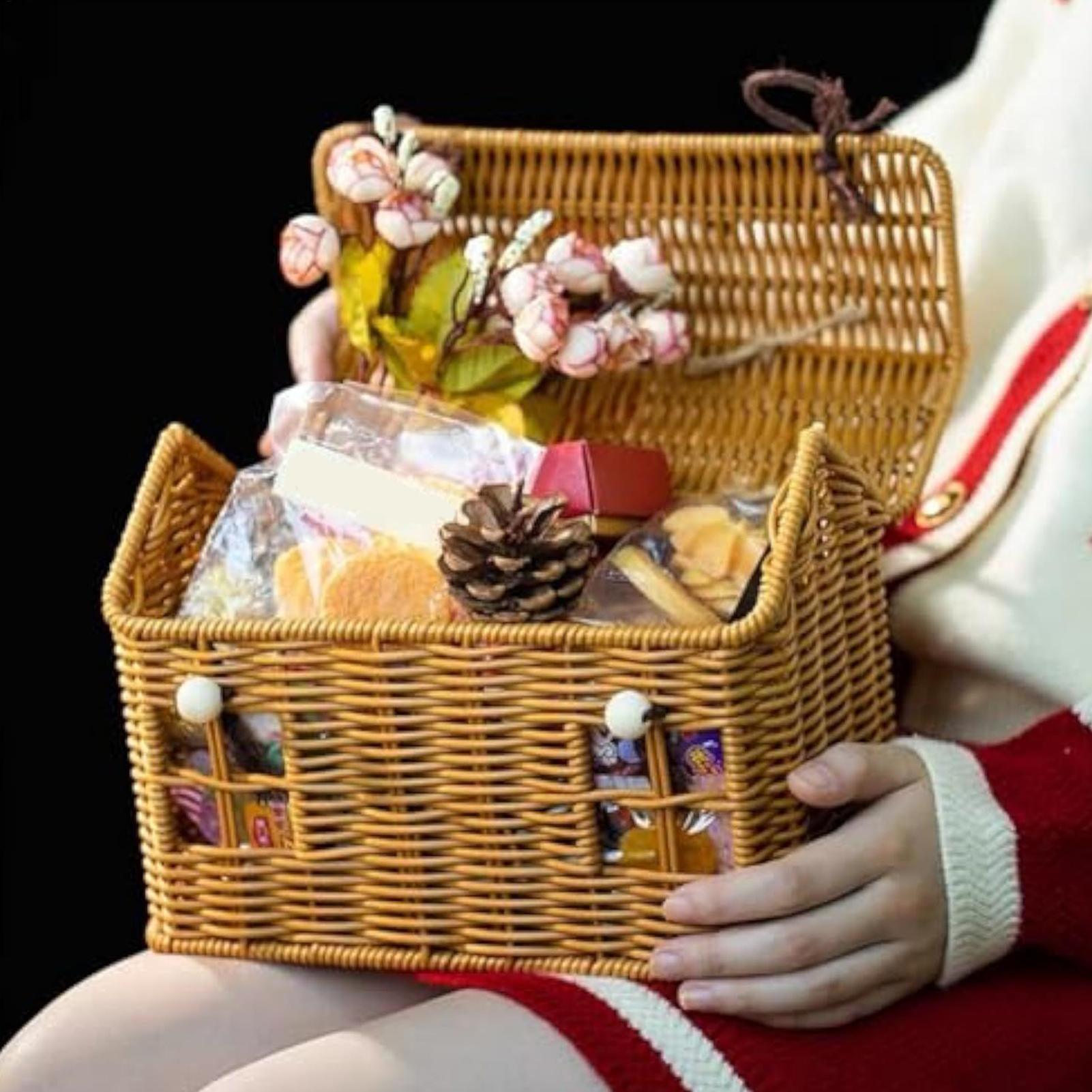 Rattan Basket Vintage House Sh - Food Snacks With Fiber recension och pris