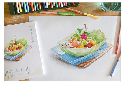 Color pencil drawing book 32 c - Food And Snacks Coloring Book recension och pris