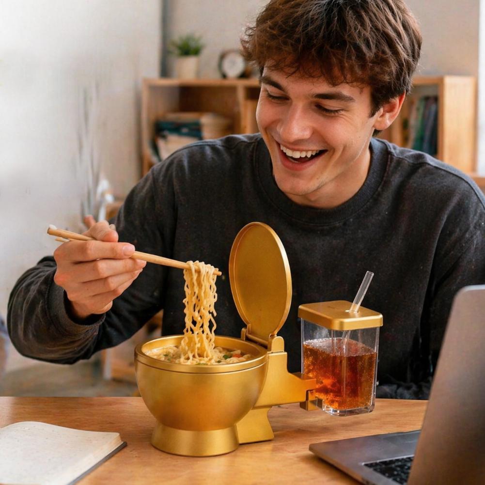 Toilet Shaped Ramen Bowl Set,  - Food Snacks Drinks recension och pris