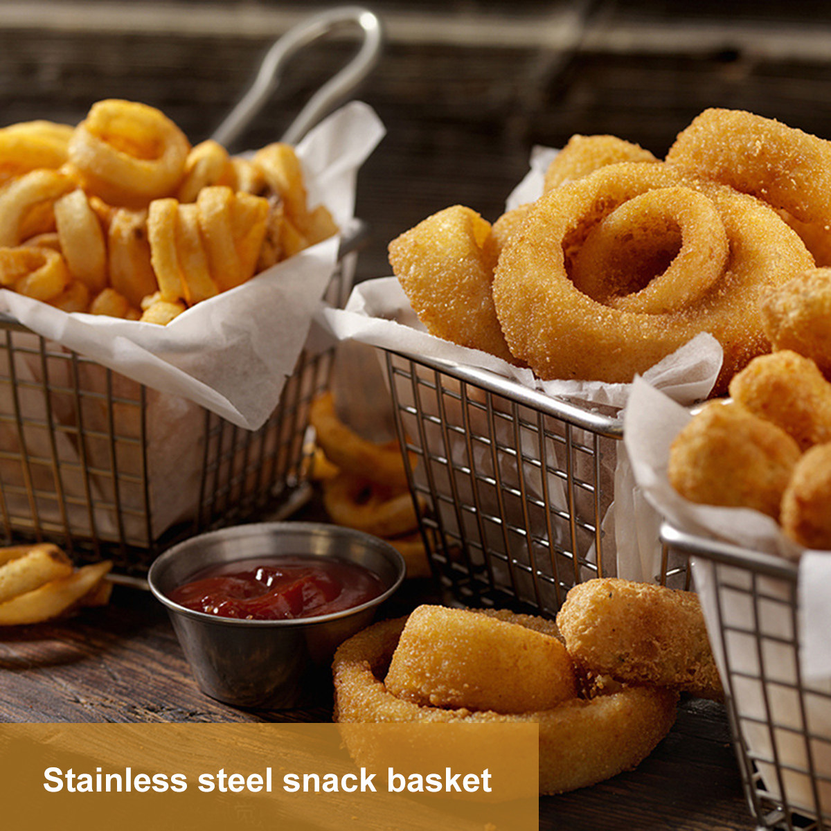 Square Stainless Steel Mini Fr - Food Snacks Chips recension och pris
