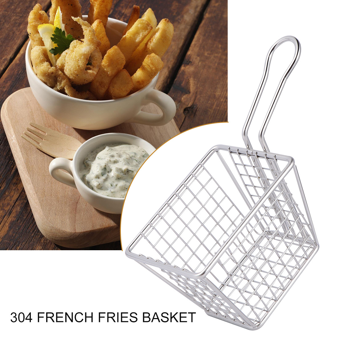 Square Stainless Steel Mini Fr - Food Snacks Chips recension och pris
