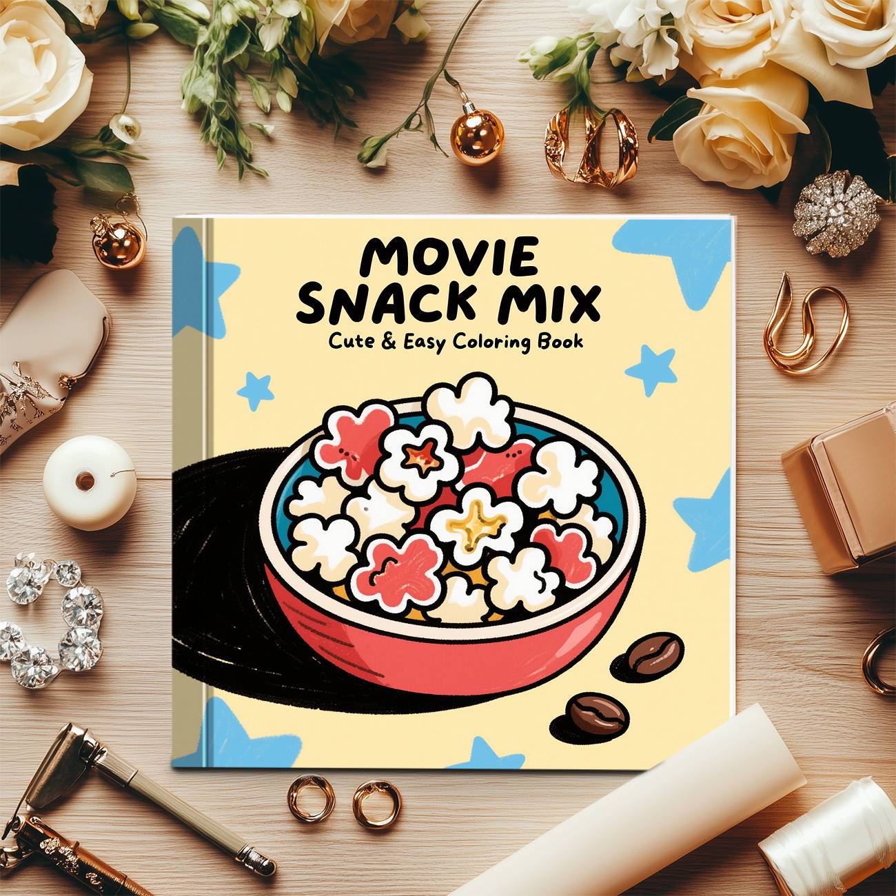 Movie Snack Mix Popcorn Bowl C - Food And Snacks Coloring Book recension och pris