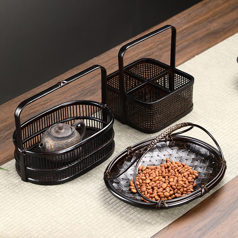 Handwoven Bamboo Picnic Basket - Food Snacks With Fiber recension och pris