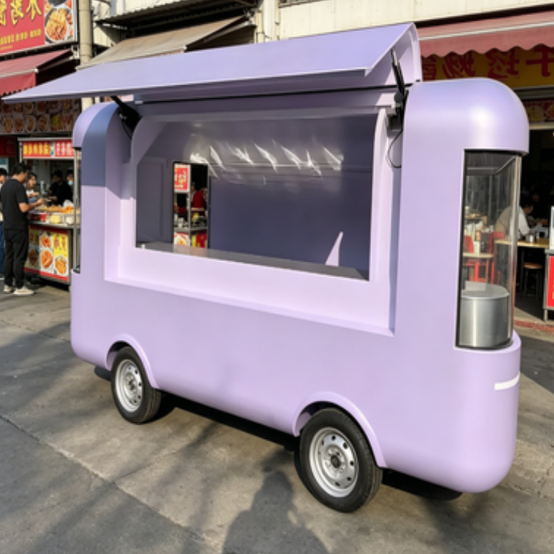 Round Movable Food Trailer Por - Food Truck With Snacks recension och pris